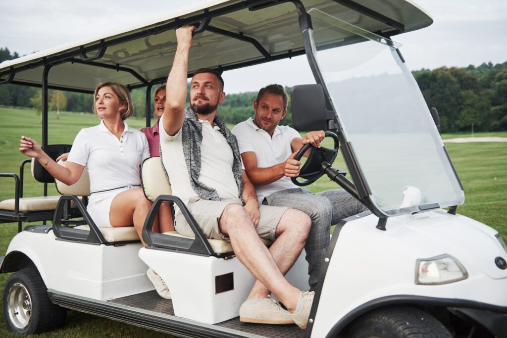 Lake Travis Limo Black Car Service - Young Couples Getting Ready to play golf