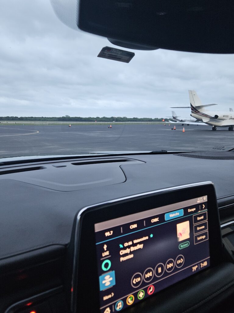 professional service, with our vehicles stationed directly beneath the private jet